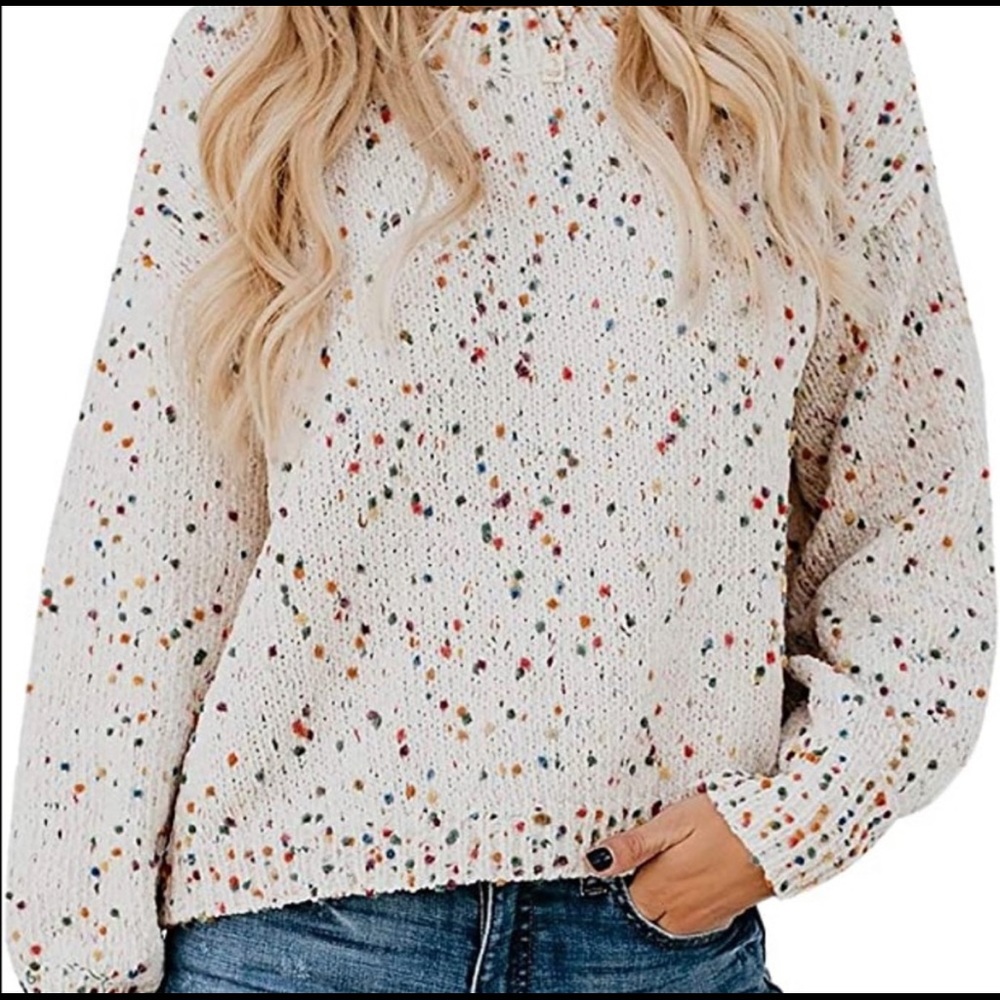 Cloud Ten confetti polka dot sweater small